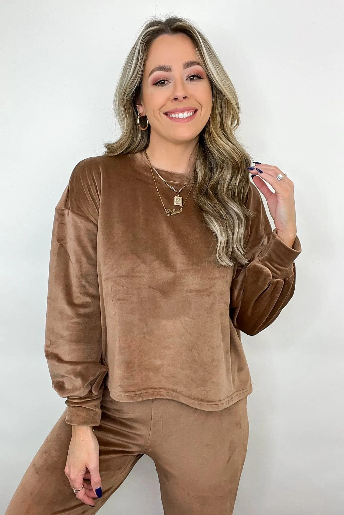 Toasty Feeling Velour Cropped Top - FINAL SALE