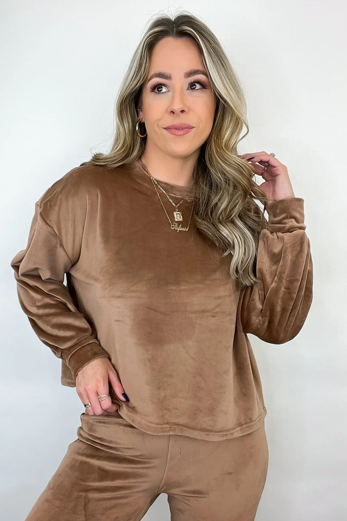 Toasty Feeling Velour Cropped Top - FINAL SALE