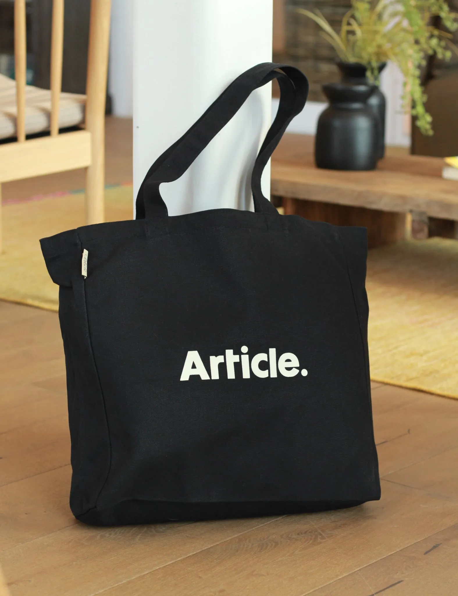 Top Rated Article Organic Heavy Canvas Tote Bag - Black  Last Chance!