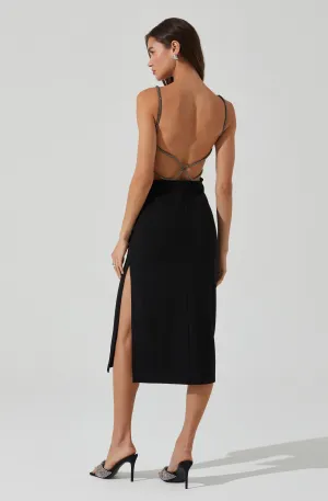 Top Rated Elizsa Rhinestone Strap Midi Dress  Today Only!