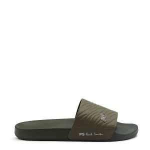 Top Rated Paul Smith Nyro Zebra Logo Slides Khaki  Today Only!