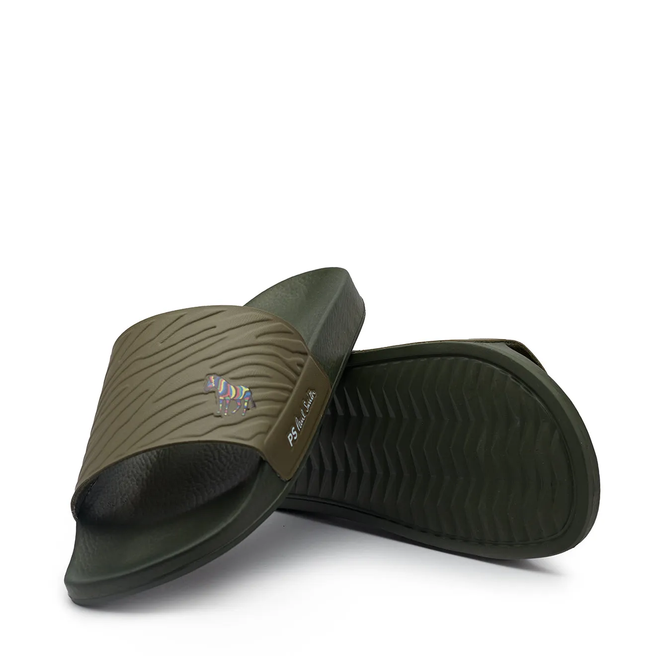 Top Rated Paul Smith Nyro Zebra Logo Slides Khaki  Today Only!