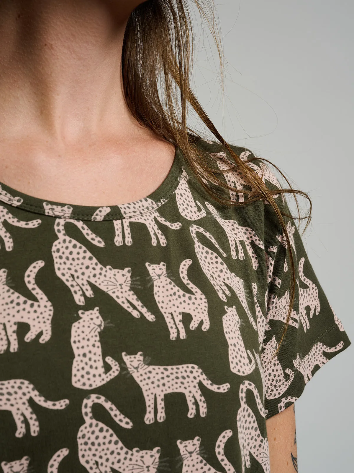 Trending Now Hudson Shirt Dress - Leopard Green  Last Few Pieces!