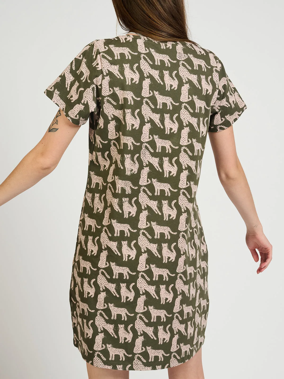 Trending Now Hudson Shirt Dress - Leopard Green  Last Few Pieces!