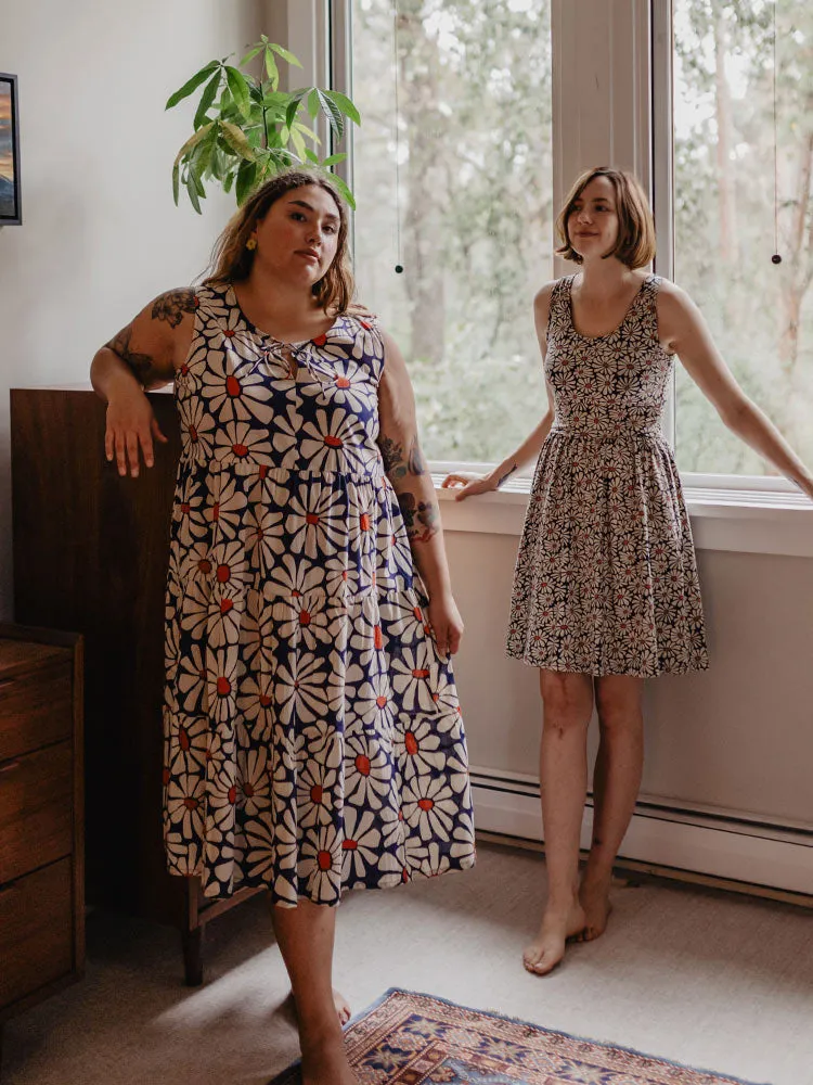 Trending Now Thais Tiered Sleeveless Plus Size Dress - Navy Floral  Almost Gone!