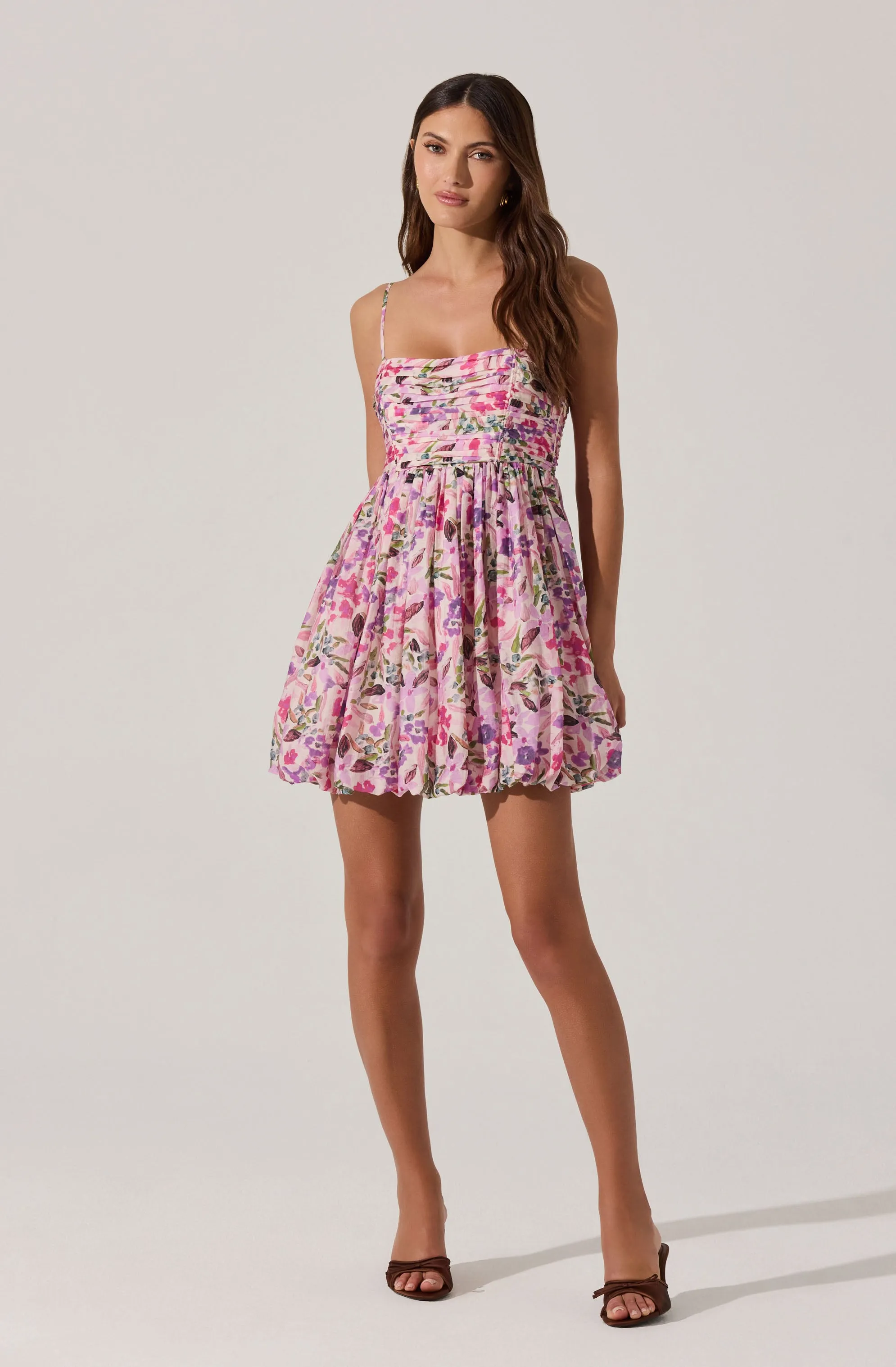 Trendy 2025 Bubble Floral Mini Dress  Ends Soon!