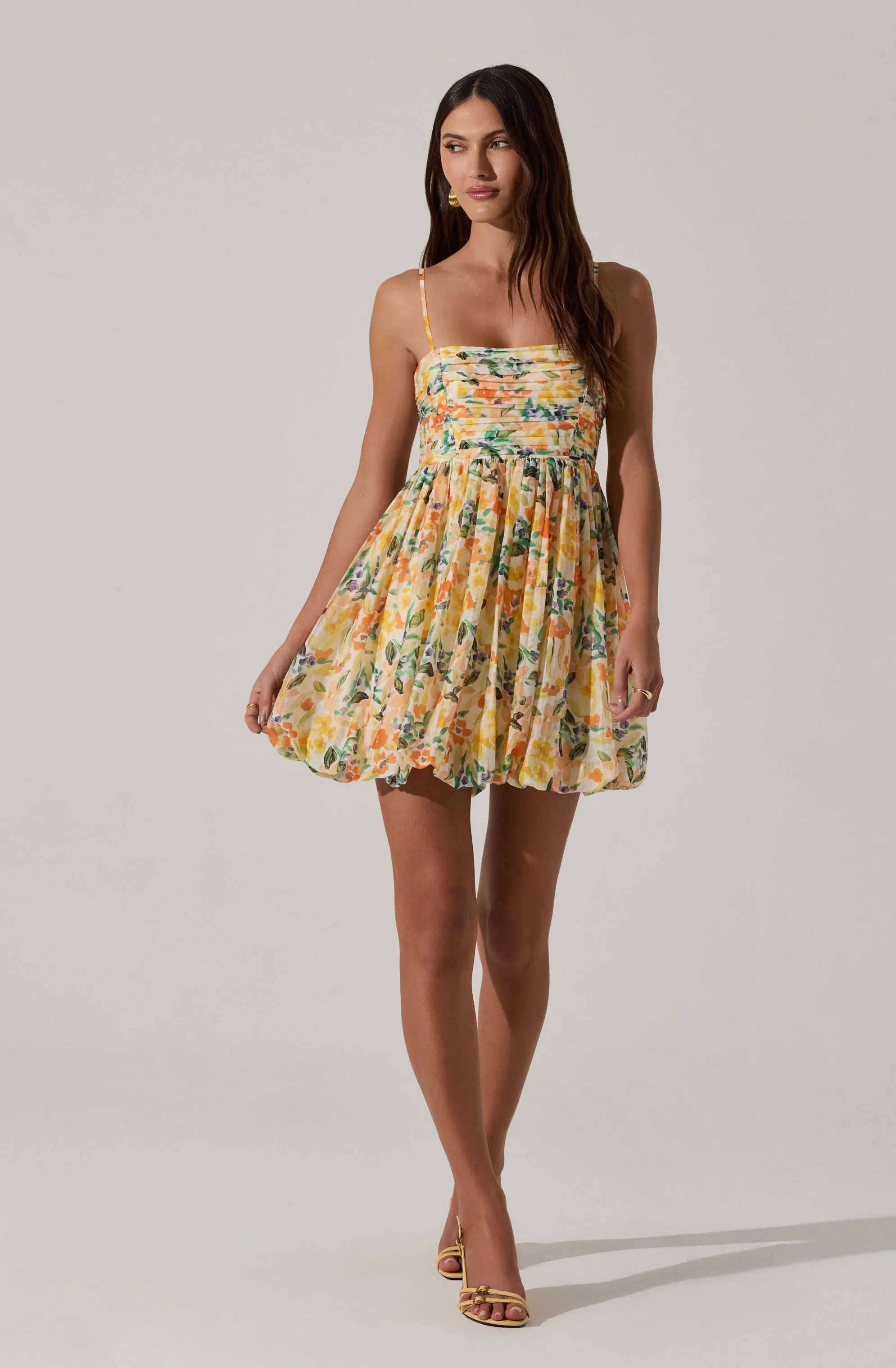 Trendy 2025 Bubble Floral Mini Dress  Ends Soon!
