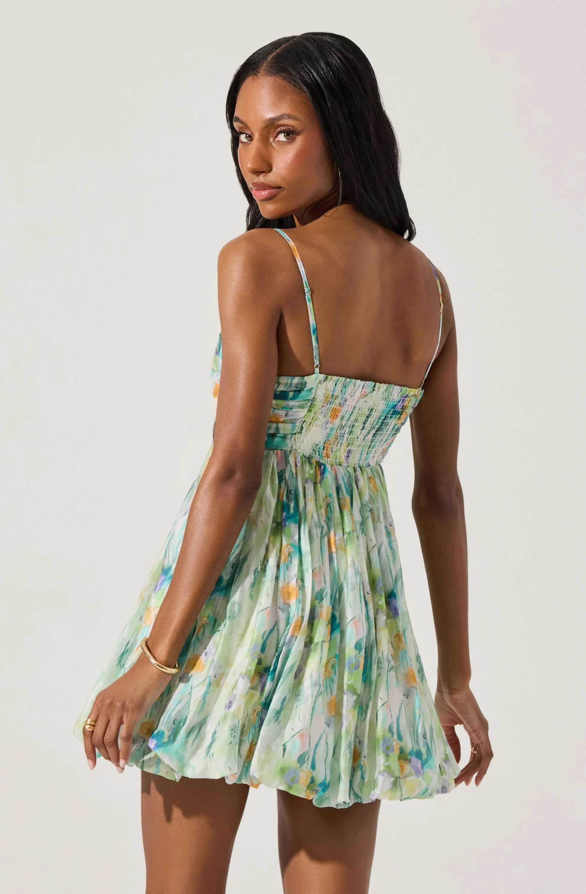 Trendy 2025 Bubble Floral Mini Dress  Ends Soon!