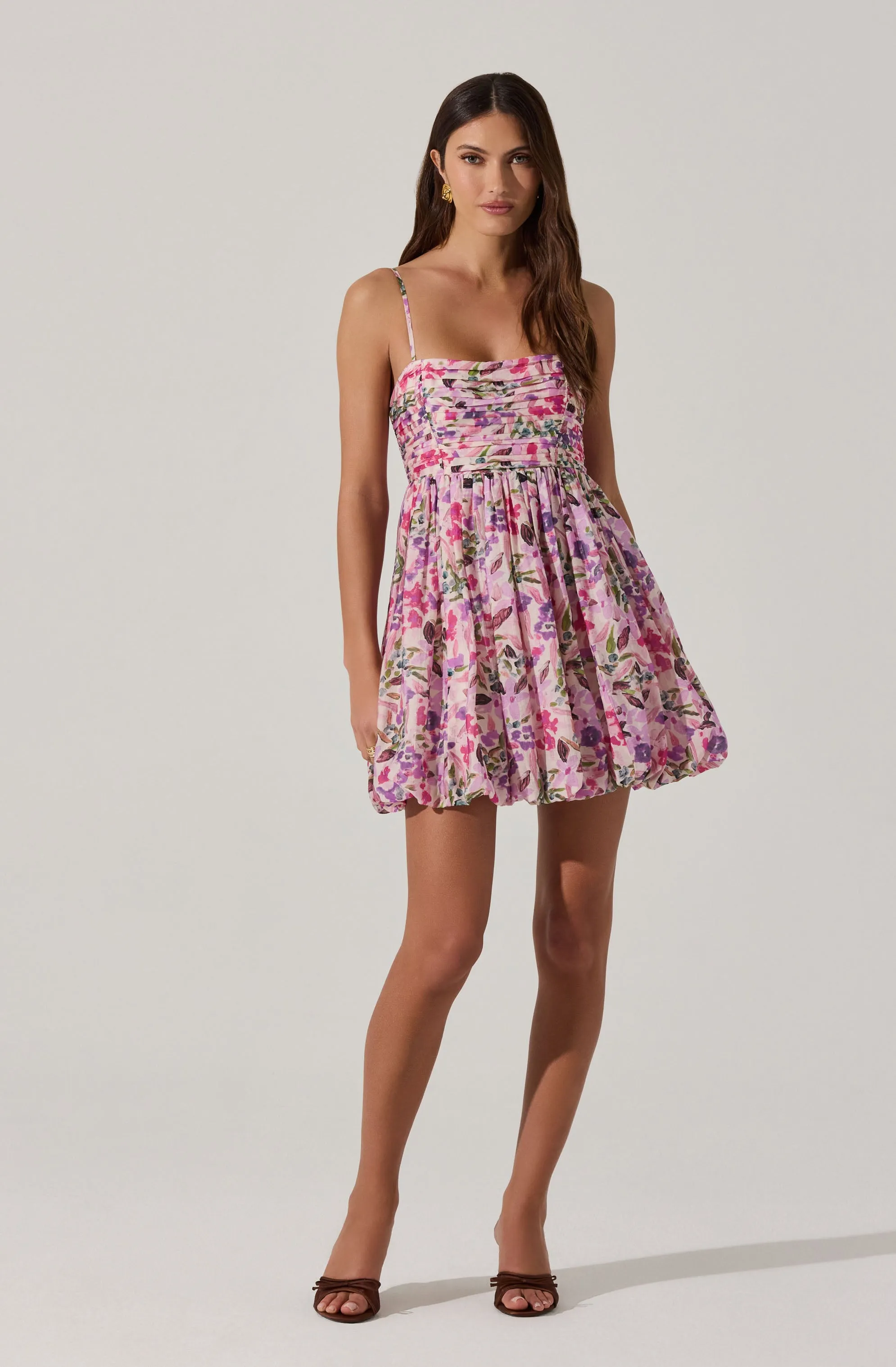 Trendy 2025 Bubble Floral Mini Dress  Ends Soon!