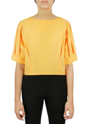 Trendy 2025 Cropped Tie Back Blouse  Ends Soon!