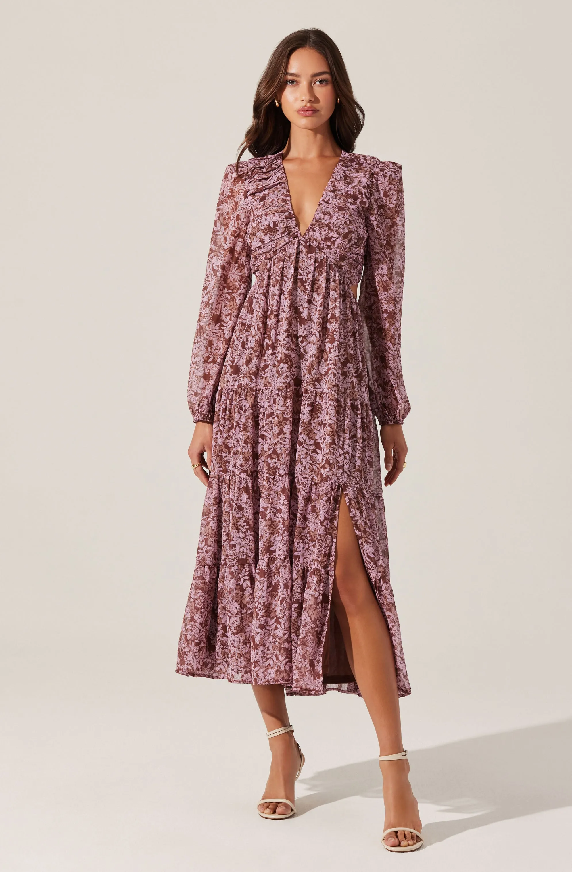 Trendy 2025 V-Neck Cutout Midi Dress  Going Fast!