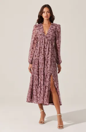 Trendy 2025 V-Neck Cutout Midi Dress  Going Fast!