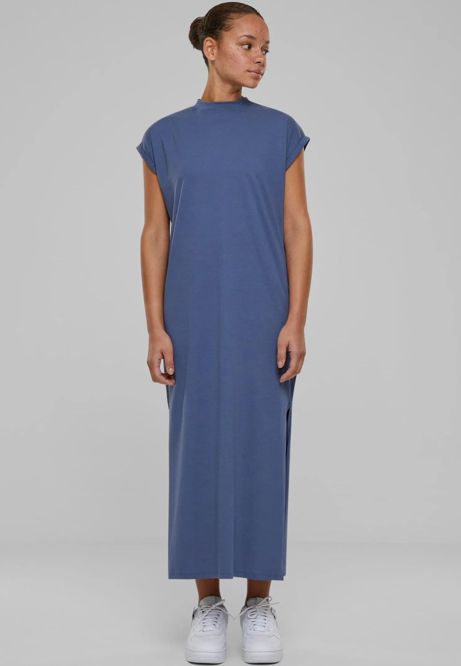 Urban Classics - Ladies Long Extended Shoulder Vintageblue - Dress