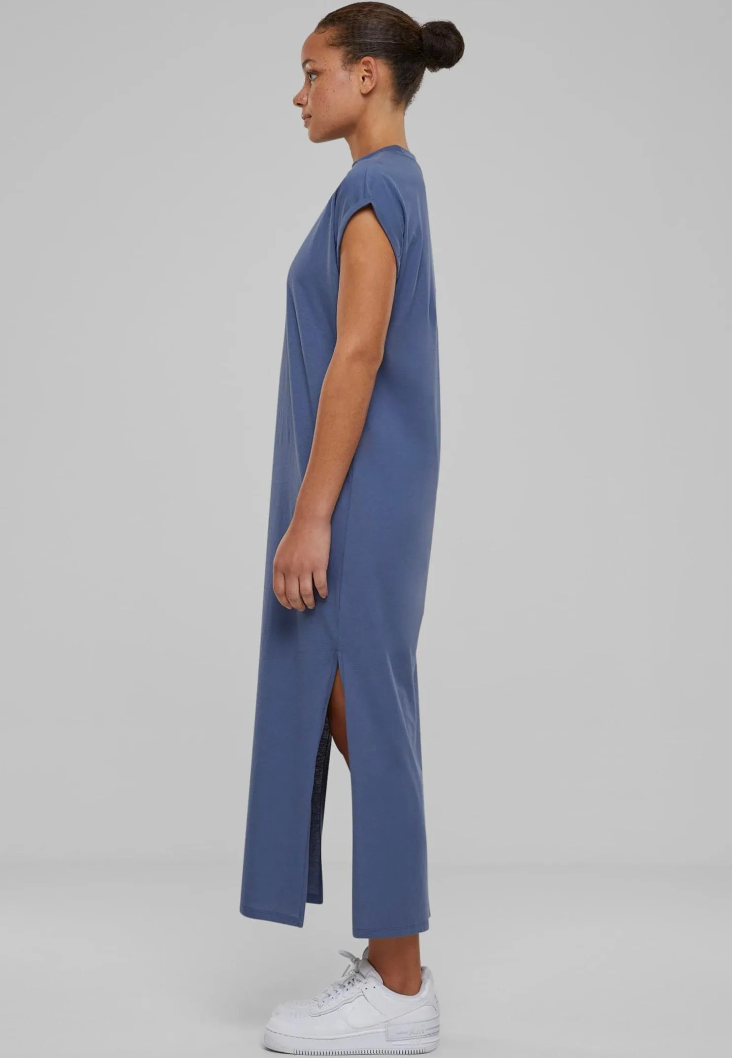 Urban Classics - Ladies Long Extended Shoulder Vintageblue - Dress