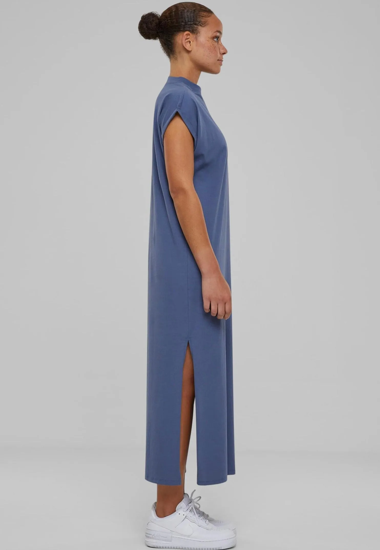 Urban Classics - Ladies Long Extended Shoulder Vintageblue - Dress