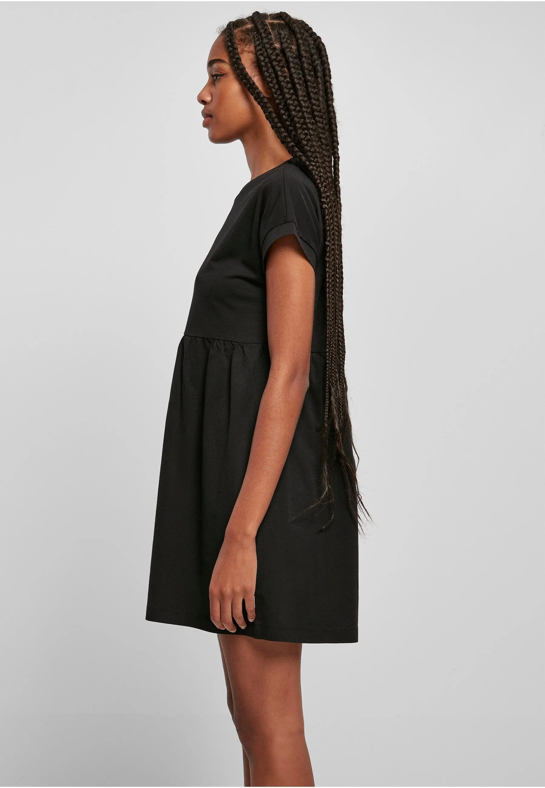 Urban Classics - Ladies Organic Empire Valance Tee Black - Dress