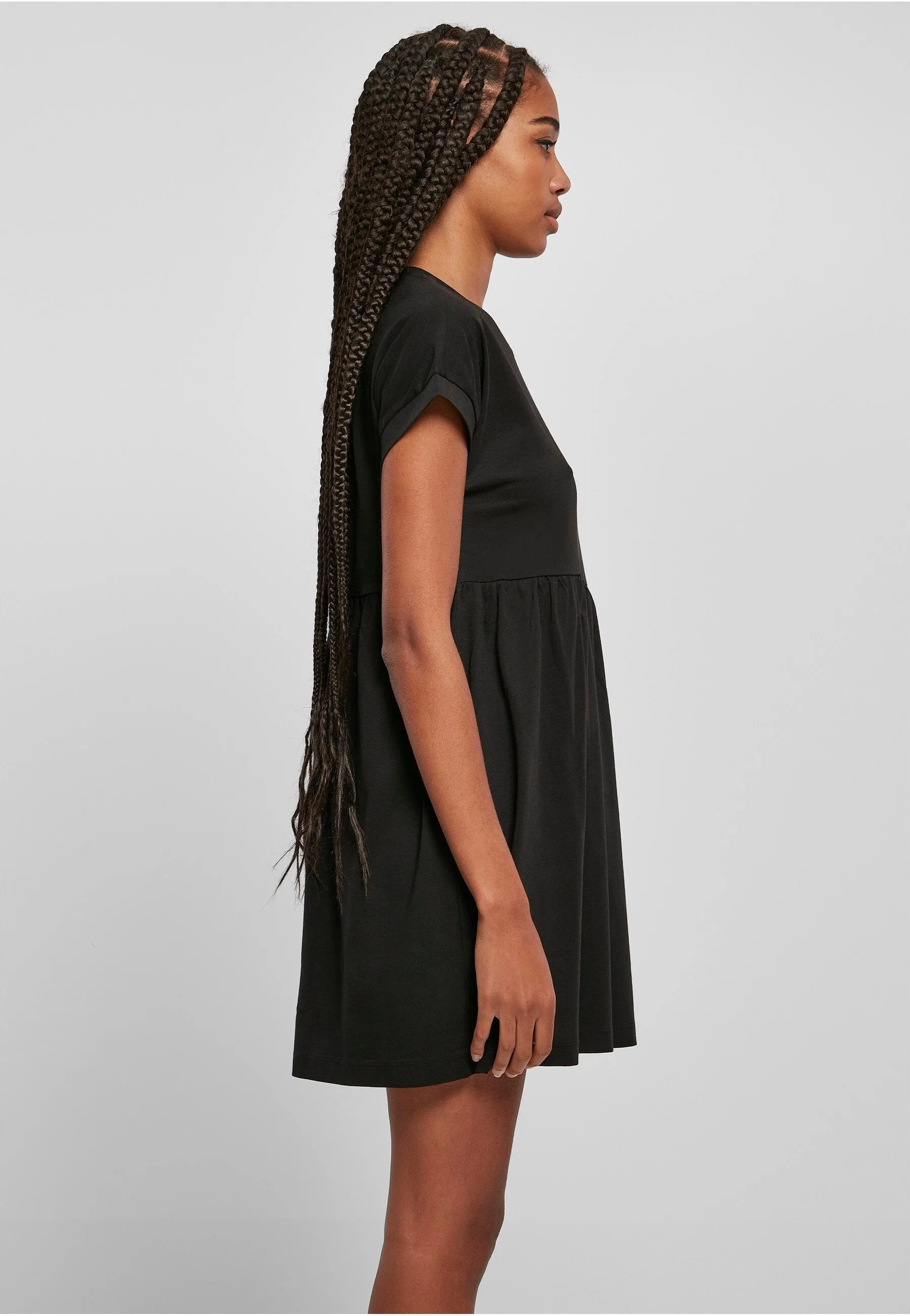 Urban Classics - Ladies Organic Empire Valance Tee Black - Dress