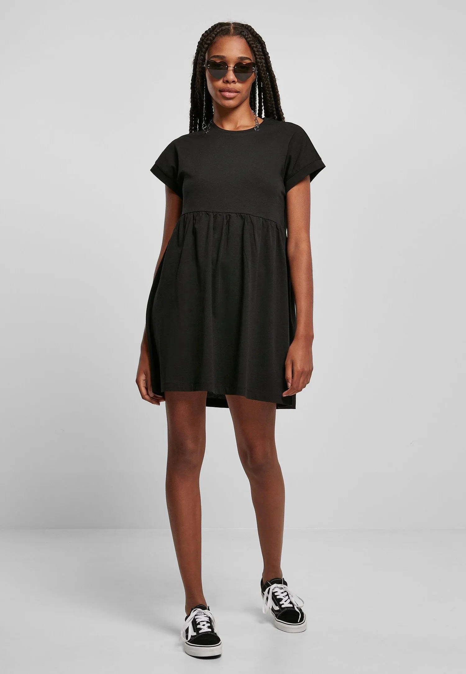 Urban Classics - Ladies Organic Empire Valance Tee Black - Dress