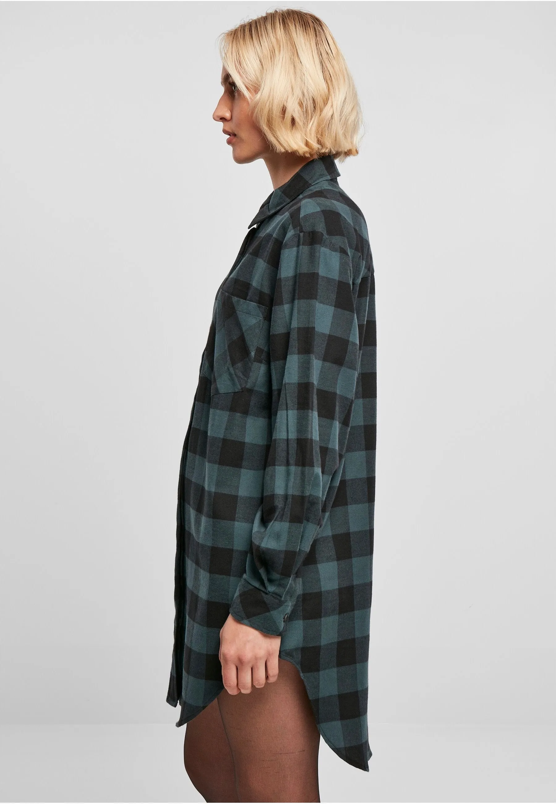Urban Classics - Ladies Oversized Check Flannel Jasper/Black - Dress