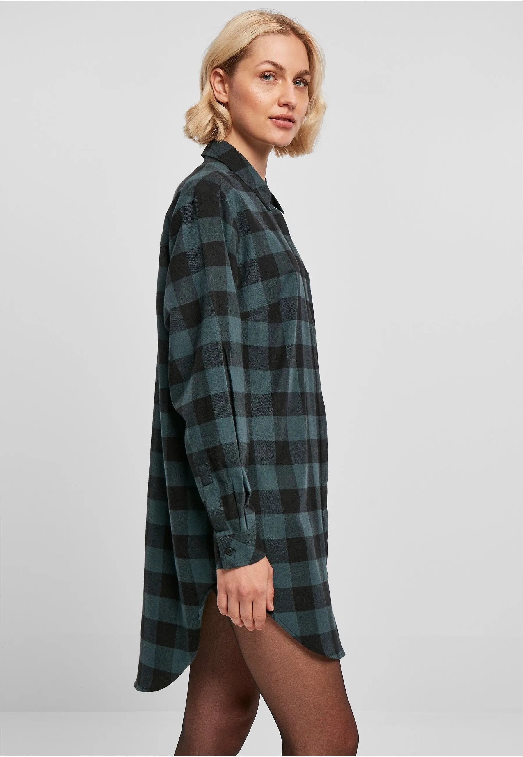 Urban Classics - Ladies Oversized Check Flannel Jasper/Black - Dress