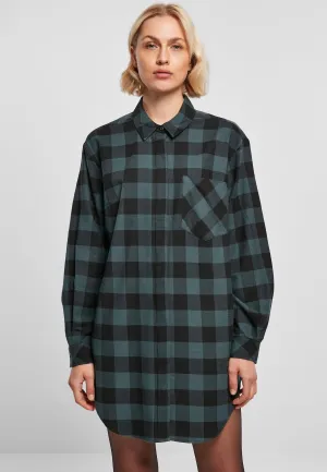 Urban Classics - Ladies Oversized Check Flannel Jasper/Black - Dress