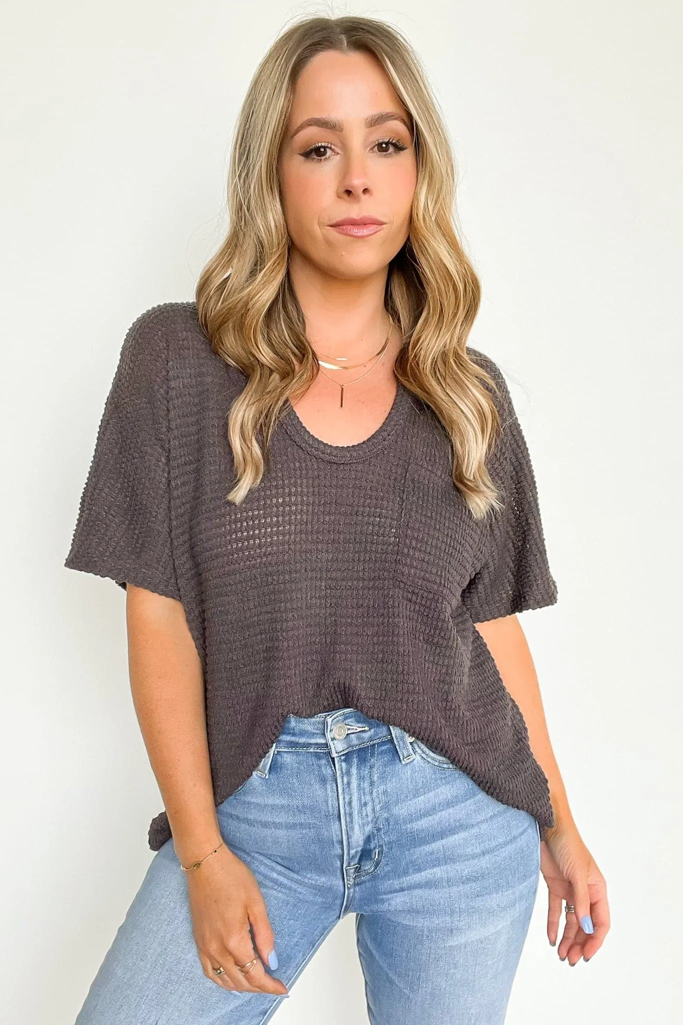Varnie Knit U-Neck Pocket Top - BACK IN STOCK