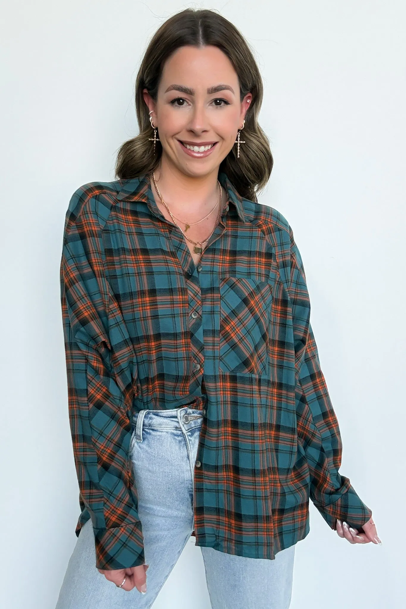 Walnut Cove Relaxed Vintage Plaid Flannel Top - FINAL SALE