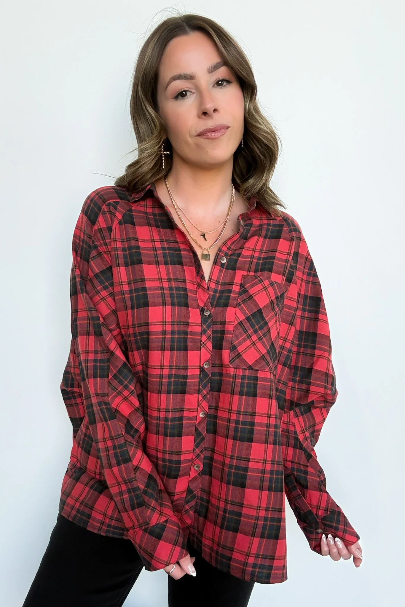 Walnut Cove Relaxed Vintage Plaid Flannel Top - FINAL SALE