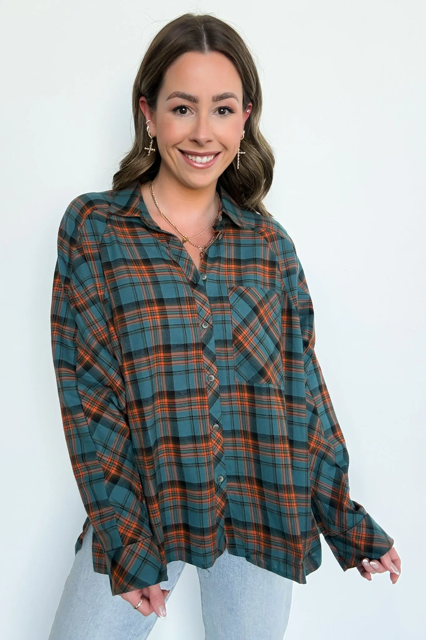 Walnut Cove Relaxed Vintage Plaid Flannel Top - FINAL SALE