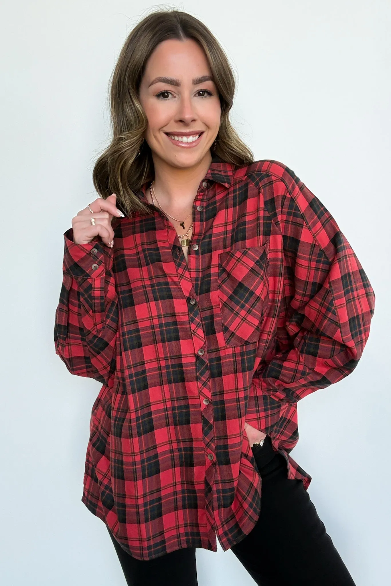 Walnut Cove Relaxed Vintage Plaid Flannel Top - FINAL SALE