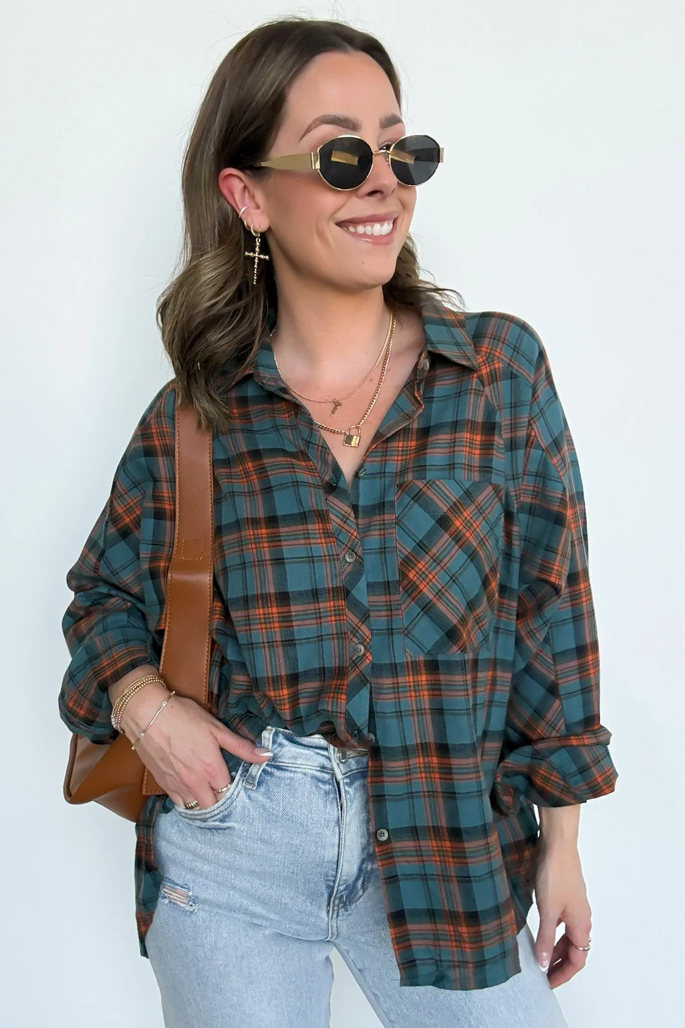 Walnut Cove Relaxed Vintage Plaid Flannel Top - FINAL SALE