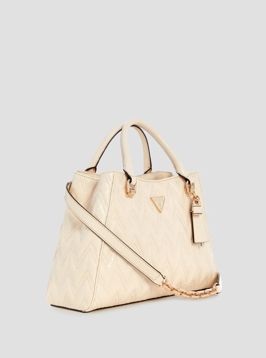 White Adelard Satchel Bag Guess