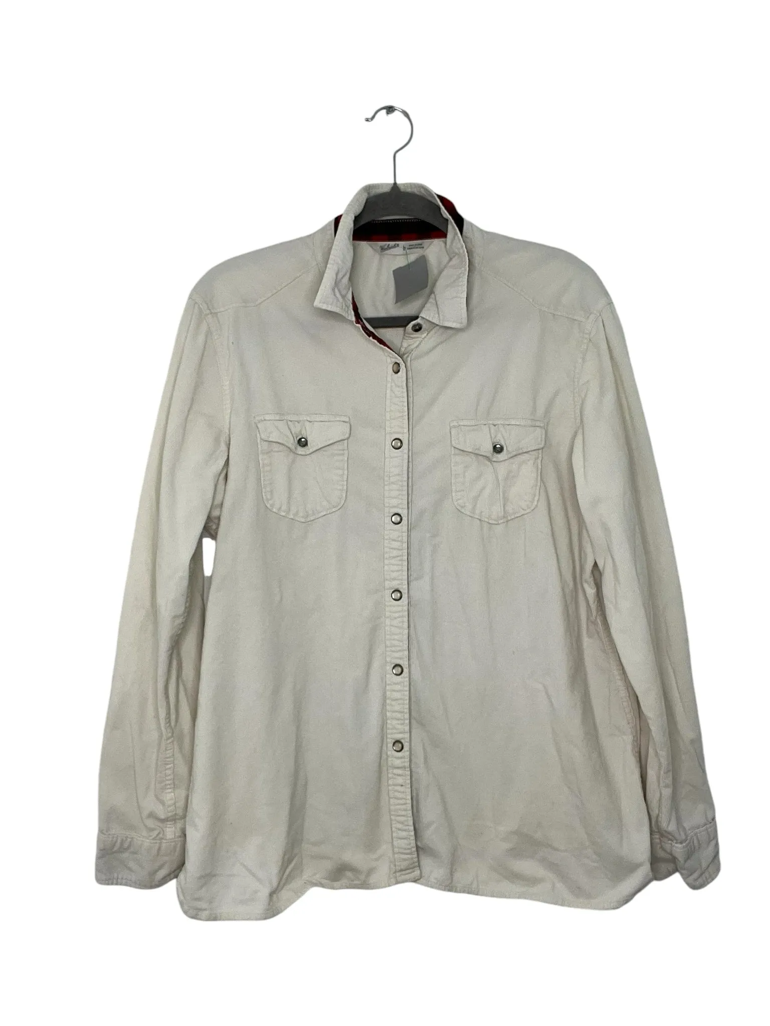Woolrich Size Large Cream Pre-Owned Shirt- Ladies
