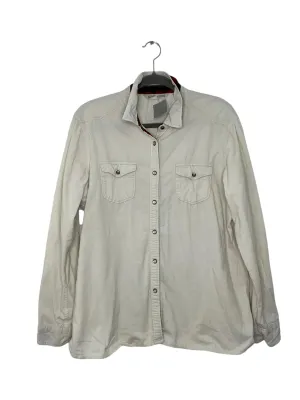 Woolrich Size Large Cream Pre-Owned Shirt- Ladies