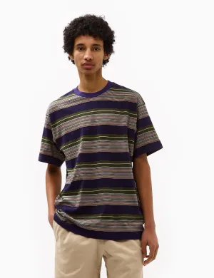 Worth Every Penny Carhartt-WIP Coby Stripe T-Shirt (Loose) - Tyrian Purple  Limited Stock!