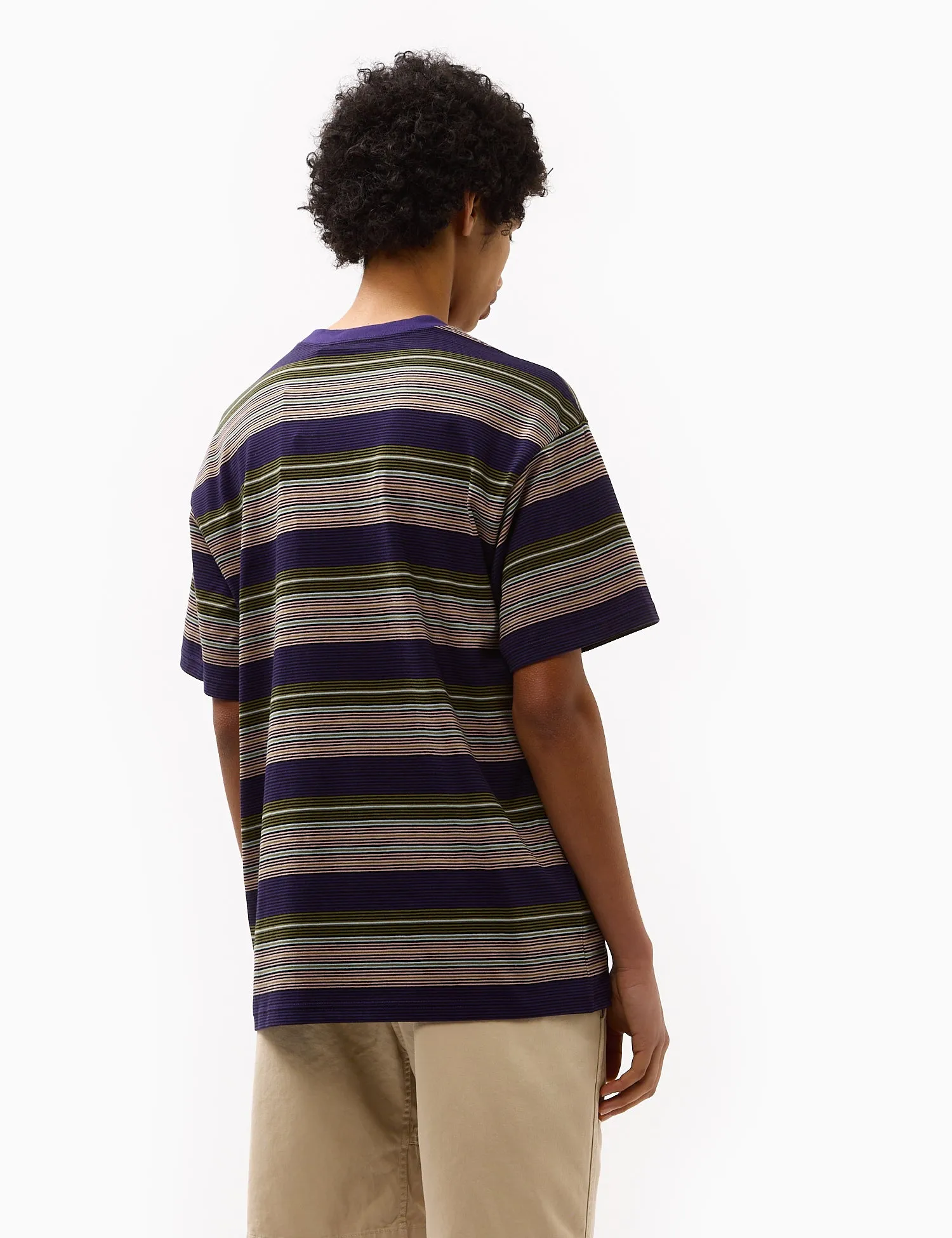 Worth Every Penny Carhartt-WIP Coby Stripe T-Shirt (Loose) - Tyrian Purple  Limited Stock!