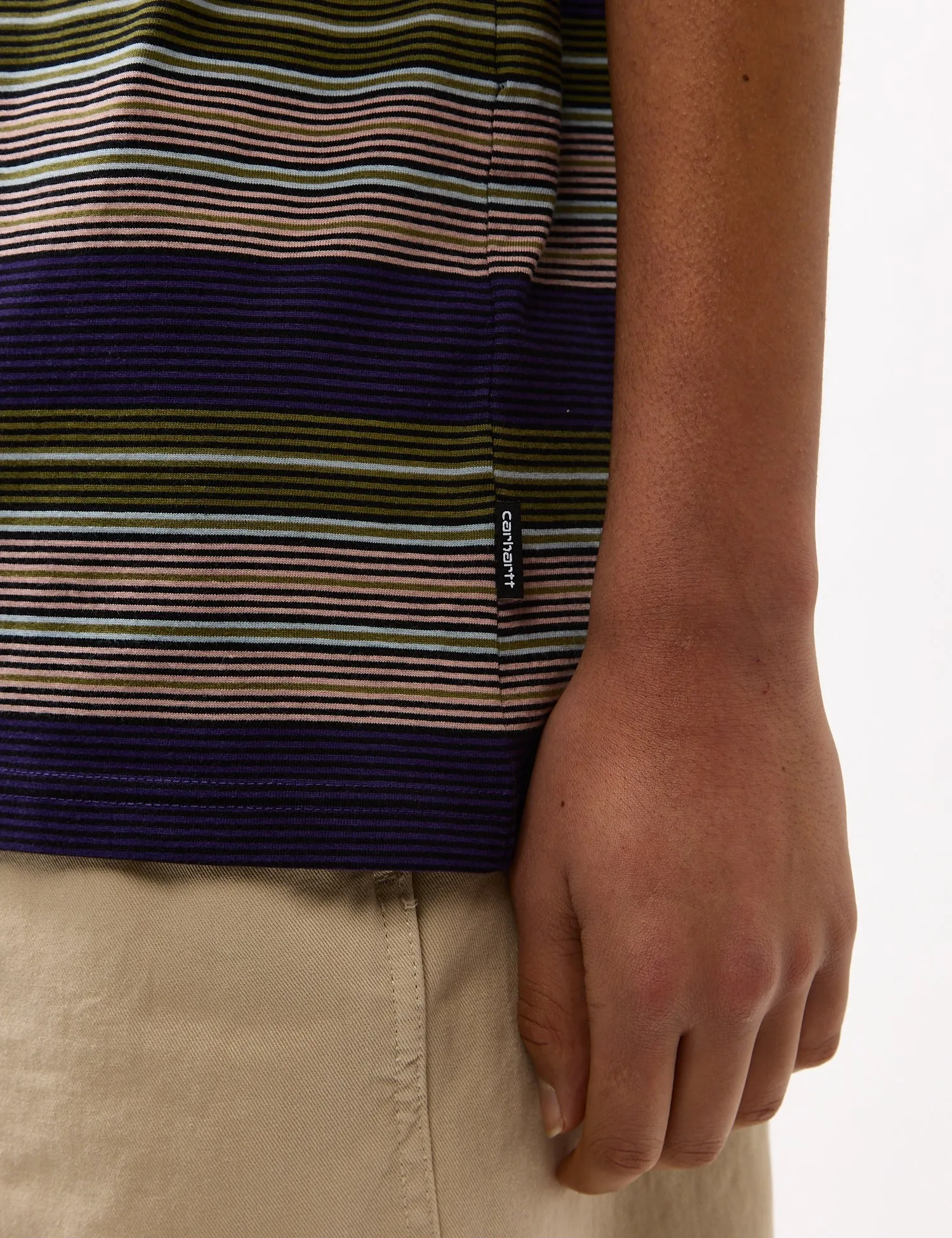 Worth Every Penny Carhartt-WIP Coby Stripe T-Shirt (Loose) - Tyrian Purple  Limited Stock!