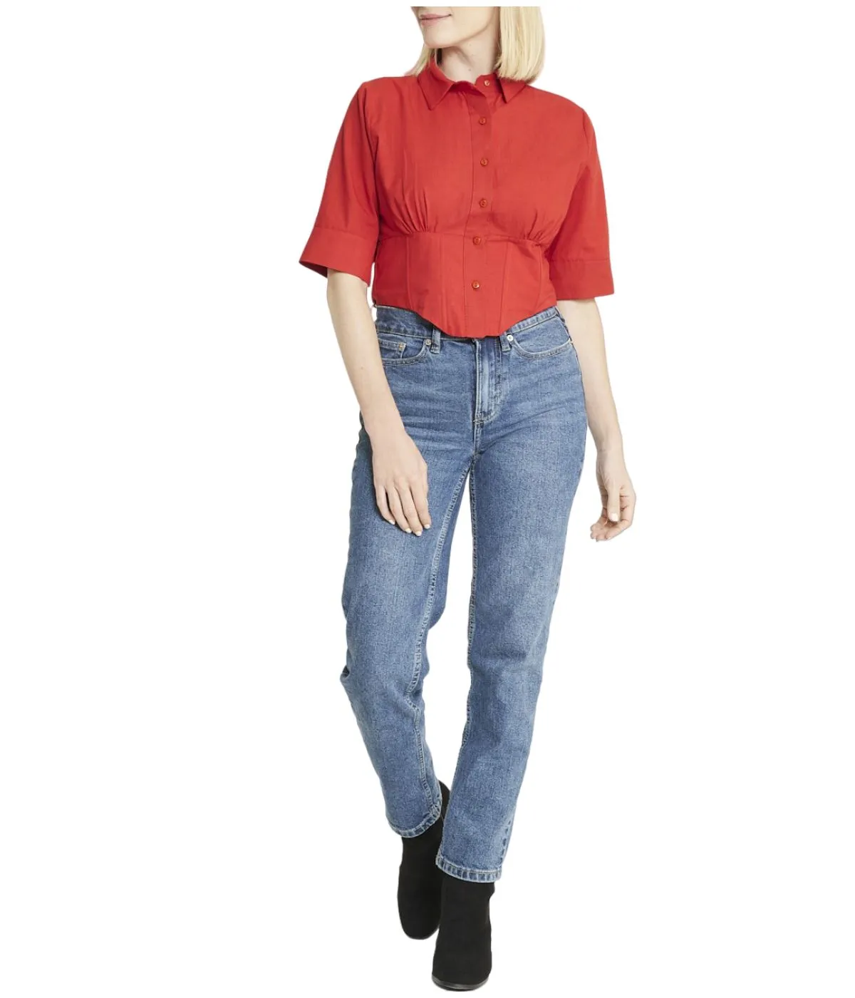 Worth Every Penny Cropped Corseted Shirt  Limited Stock!