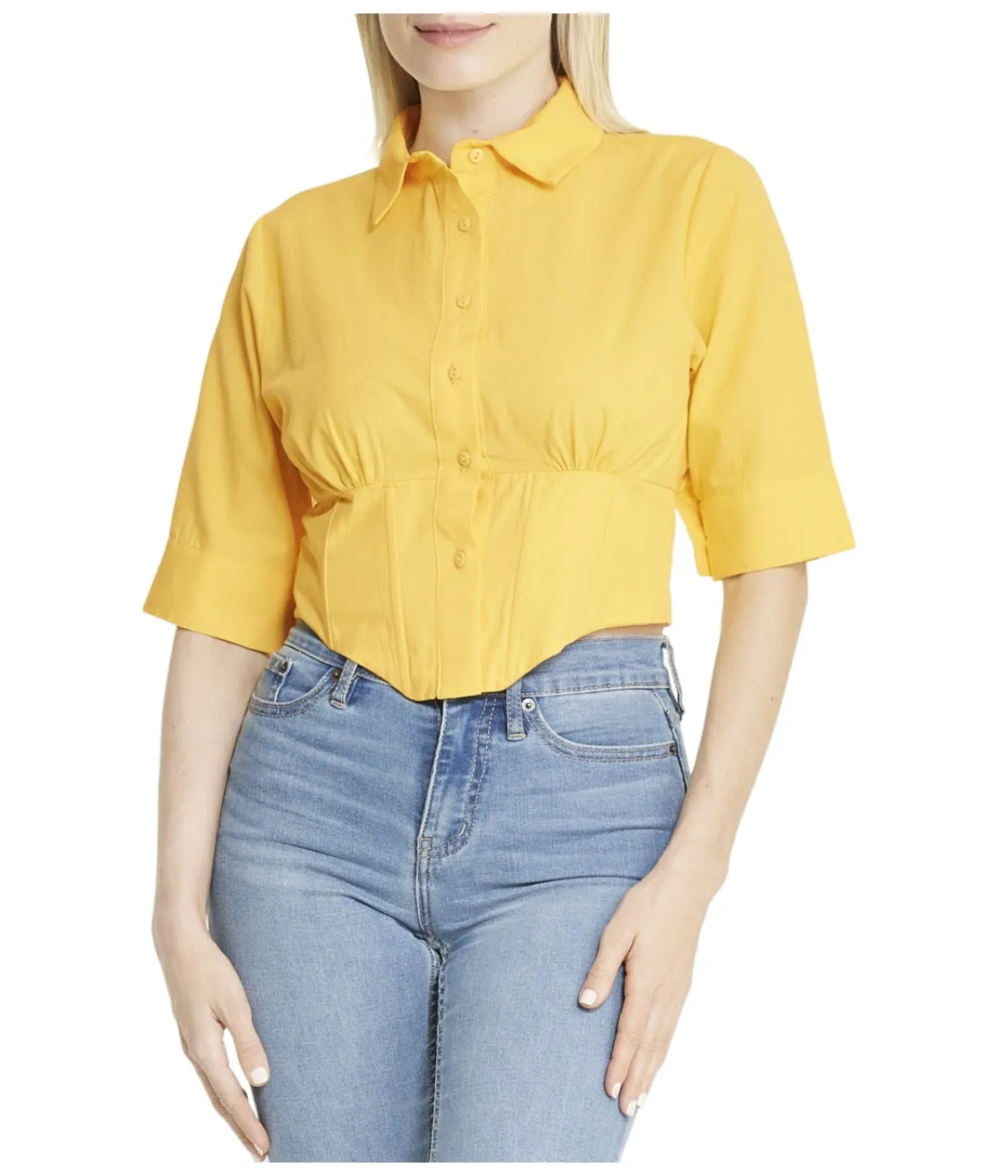 Worth Every Penny Cropped Corseted Shirt  Limited Stock!