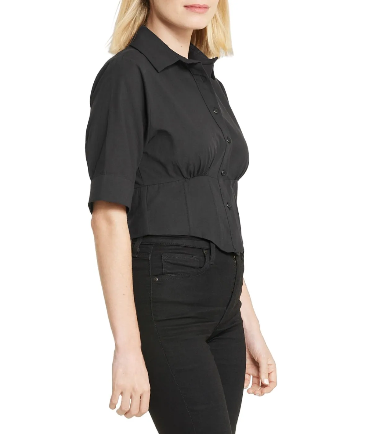 Worth Every Penny Cropped Corseted Shirt  Limited Stock!