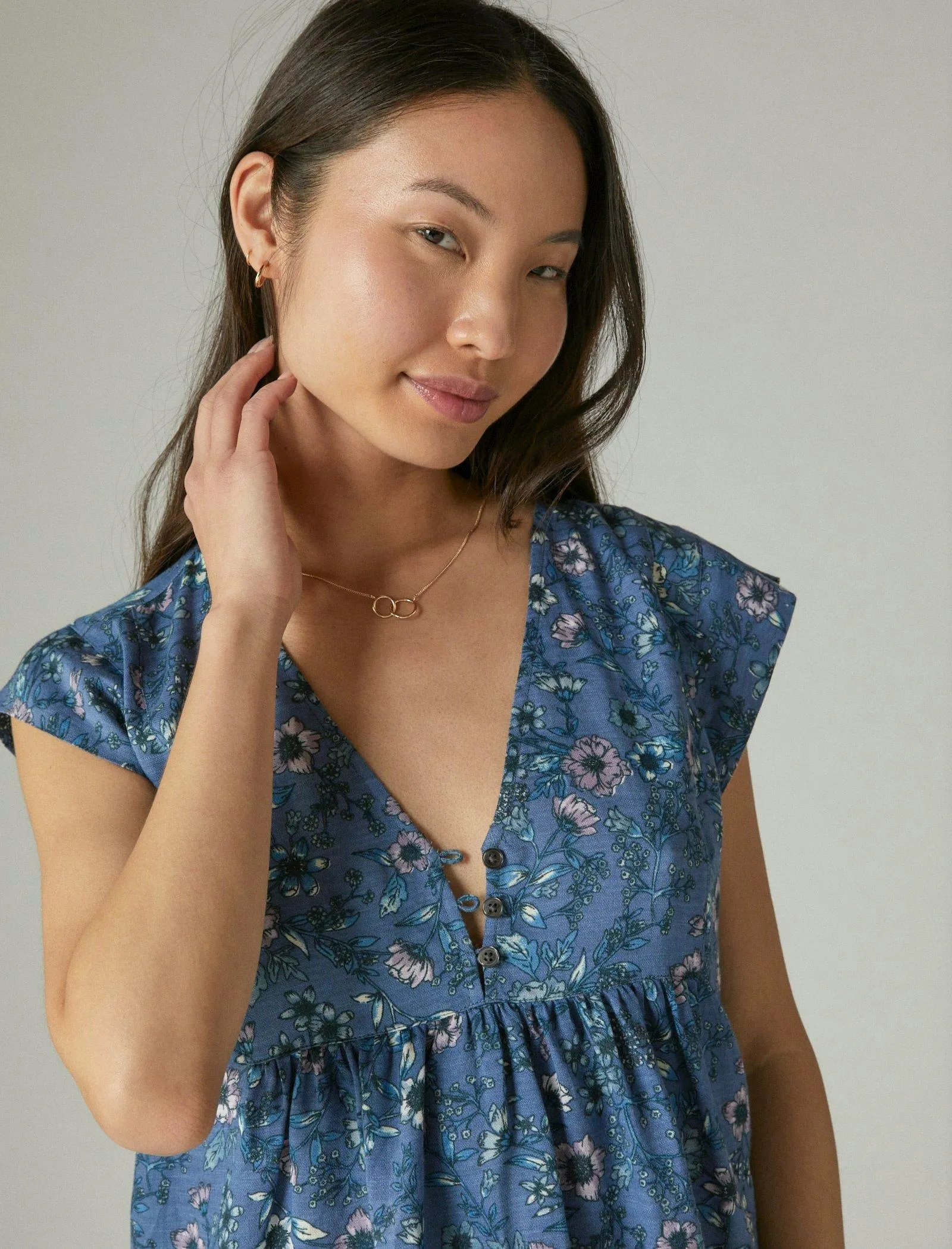 Worth Every Penny Lucky Brand Women's Printed Peasant Mini Dress  Last Few Pieces!