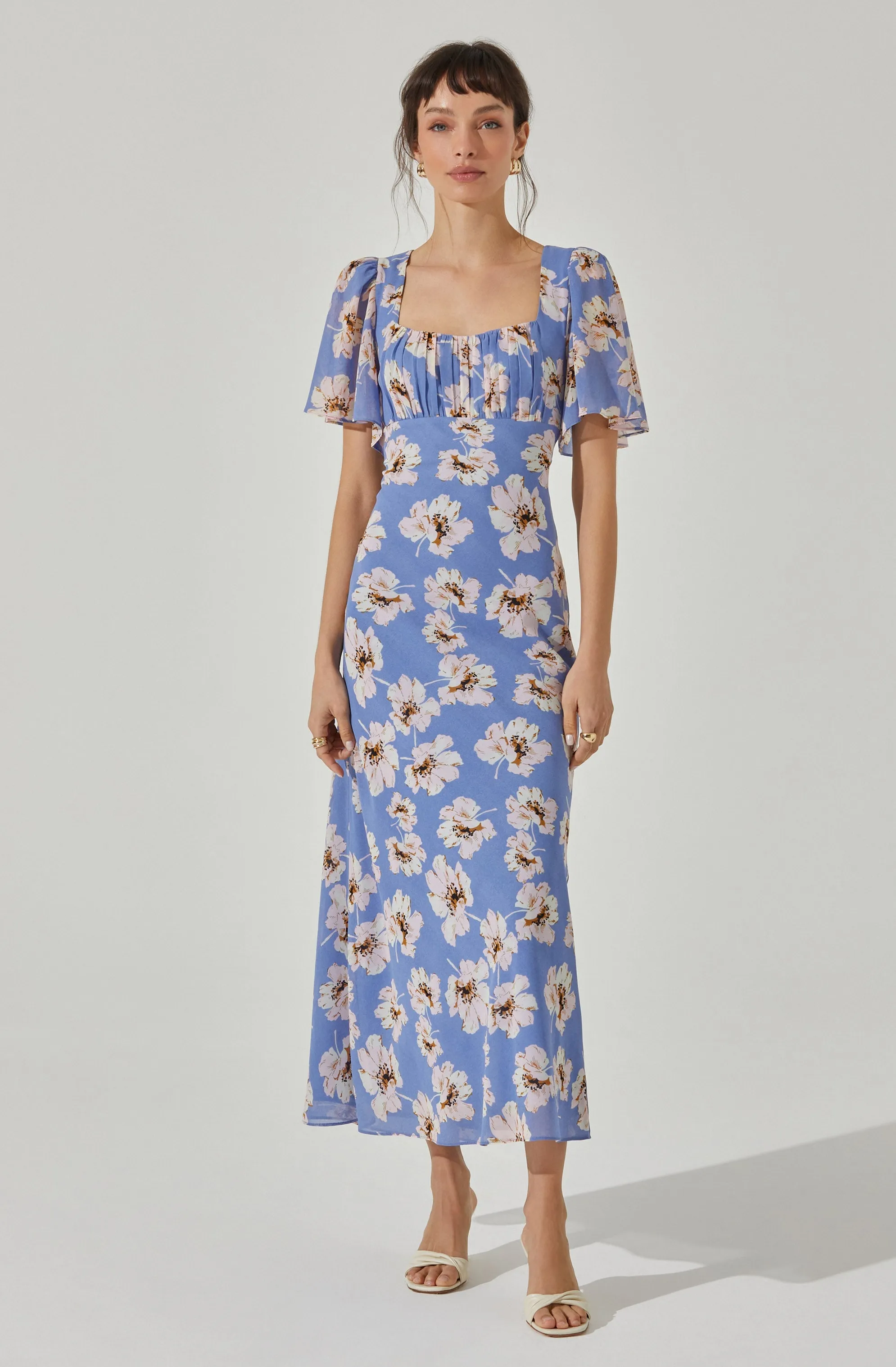 Worth Every Penny Tie Back Flutter Sleeve Midi Dress  Today Only!