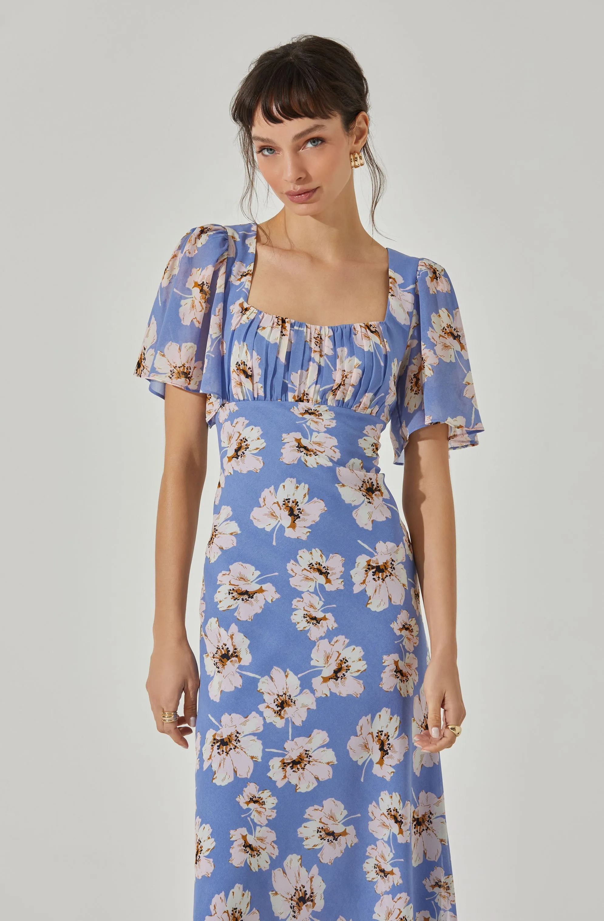 Worth Every Penny Tie Back Flutter Sleeve Midi Dress  Today Only!