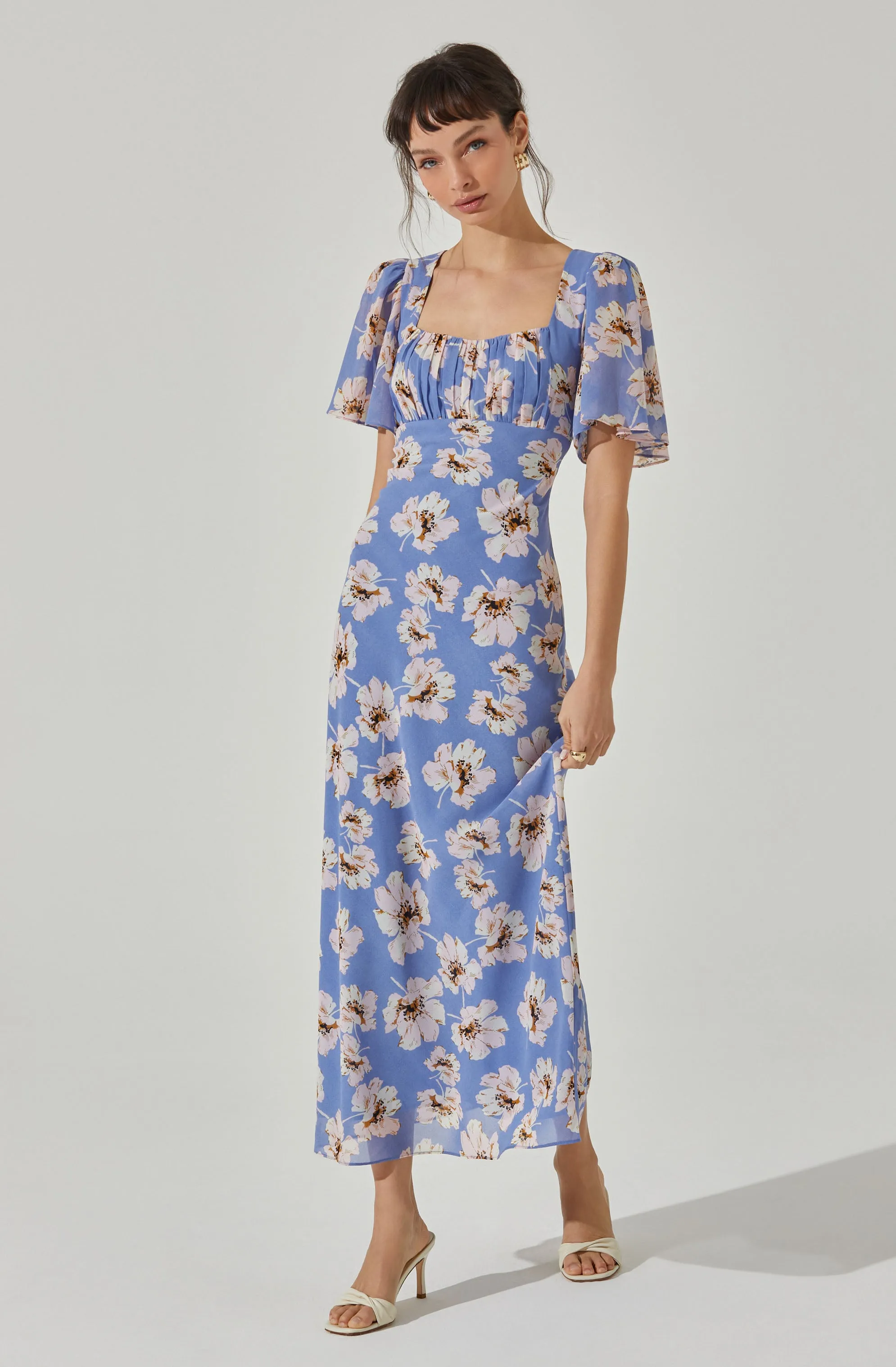 Worth Every Penny Tie Back Flutter Sleeve Midi Dress  Today Only!