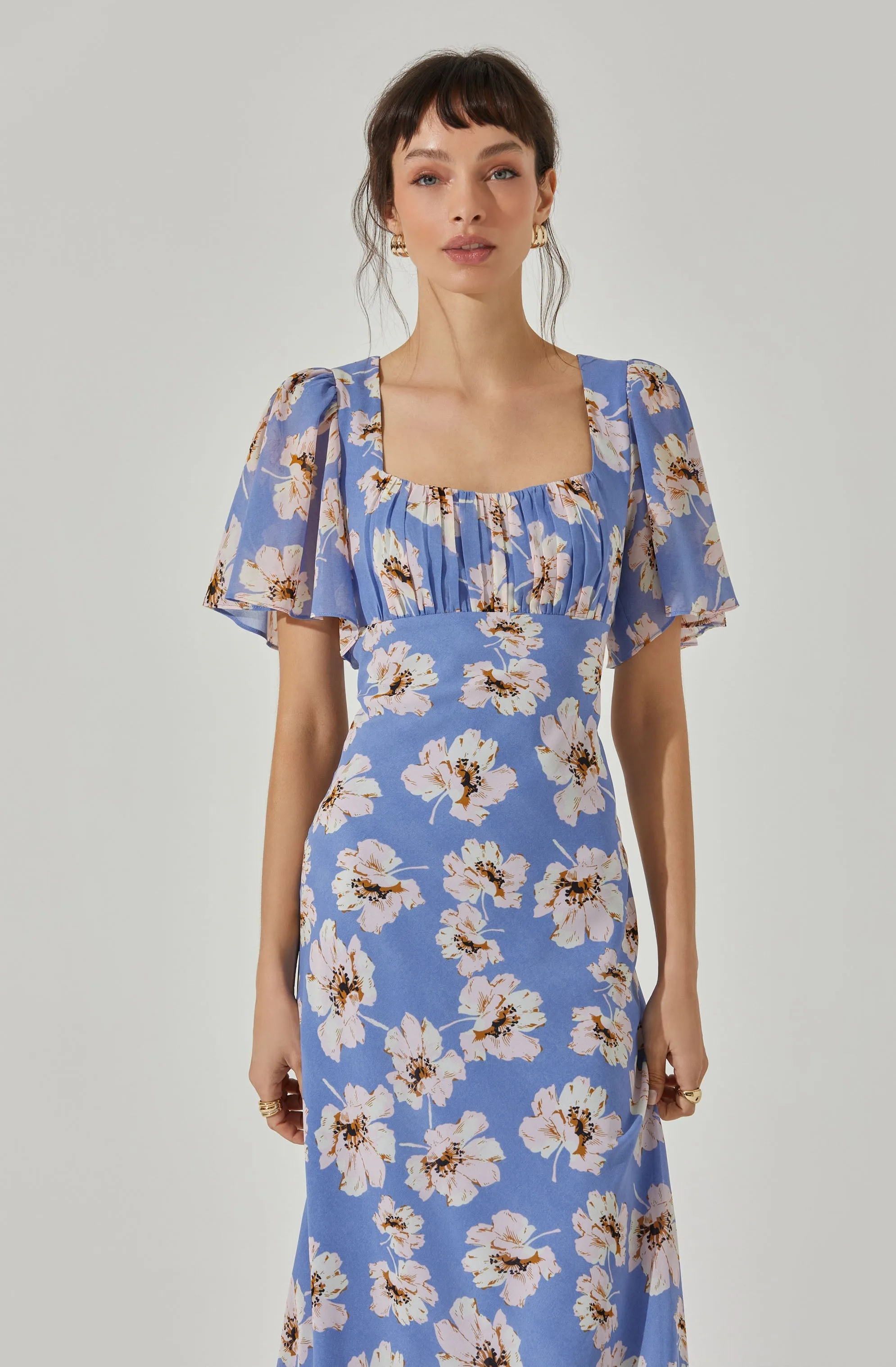 Worth Every Penny Tie Back Flutter Sleeve Midi Dress  Today Only!
