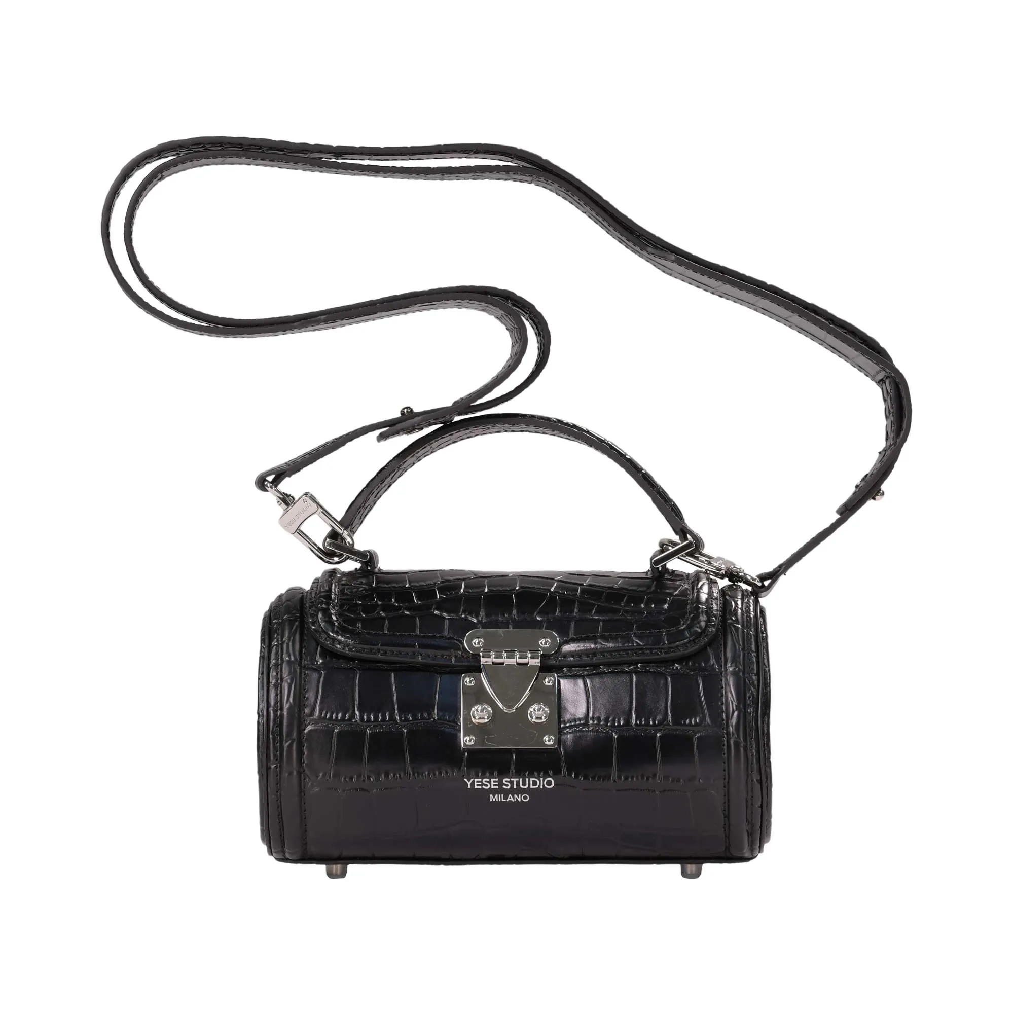 Yese Studio Women's Jennie Black Cocco Long Crossbody Bag, Size: 20cm X 12cm X 12cm