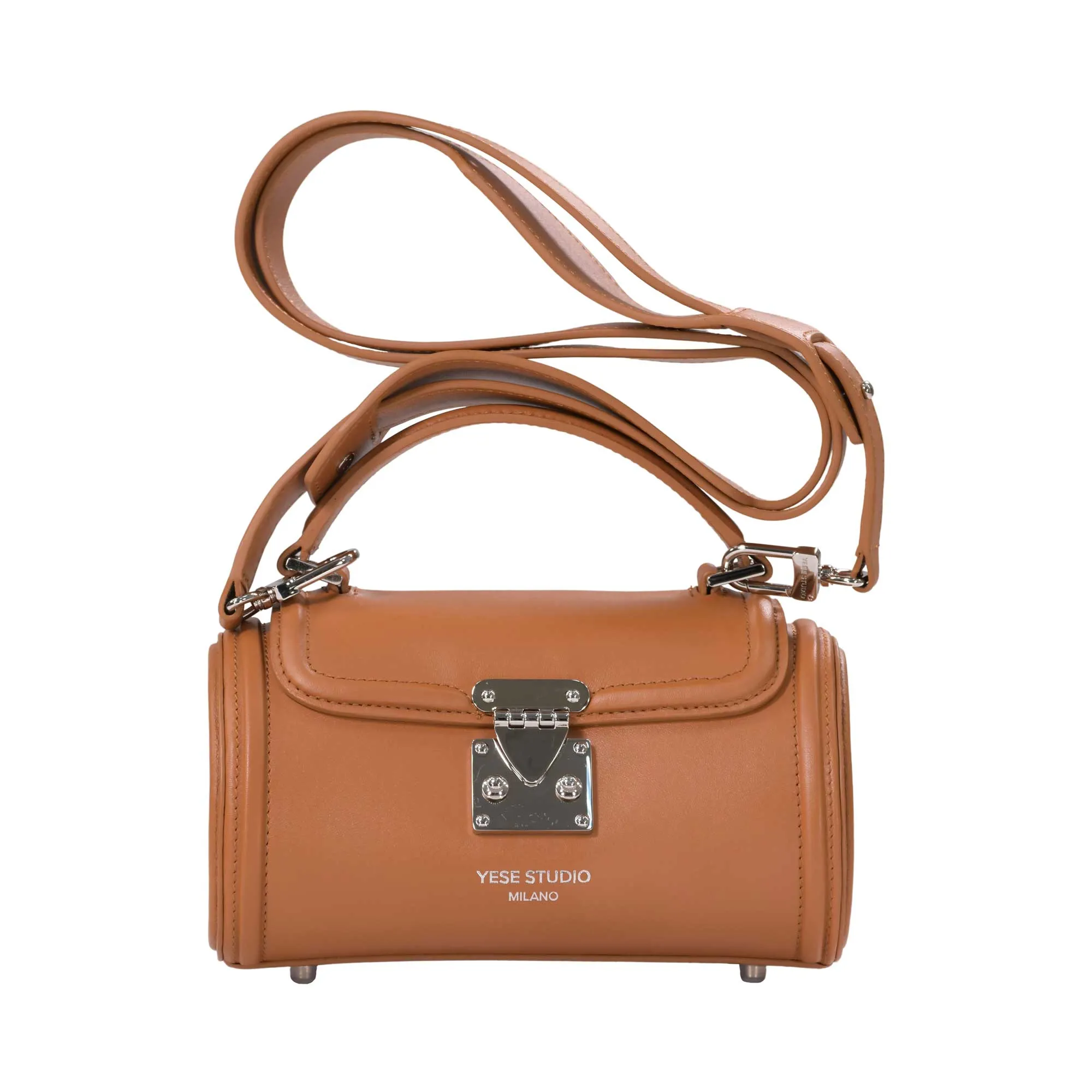 Yese Studio Women's Jennie Caramel Long Crossbody Bag, Size : 20cm X 12cm X 12cm